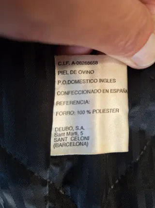 Abrigo Piel Negro Scappino Mujer Talla 50