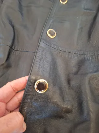 Abrigo Piel Negro Scappino Mujer Talla 50