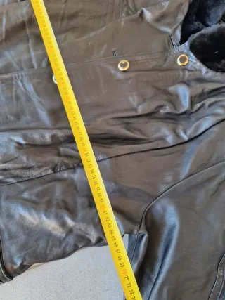 Abrigo Piel Negro Scappino Mujer Talla 50