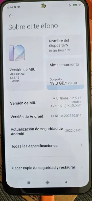 Xiaomi Redmi Note 10s Azul