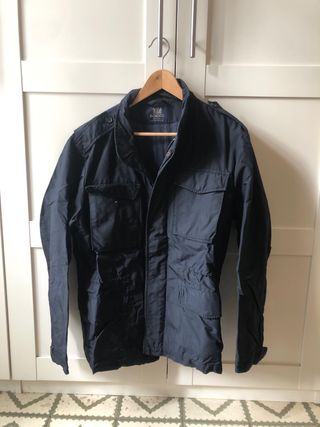 Parka impermeable azul tres cuartos Boggi Milano