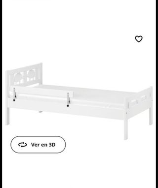 Cama infantil blanca con barrera