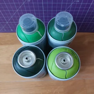 4 botes de spray MTN 94 colores verdes a estrenar