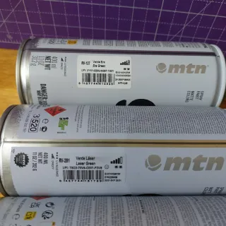 4 botes de spray MTN 94 colores verdes a estrenar