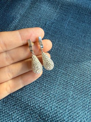 Pendientes de plata con pedrería