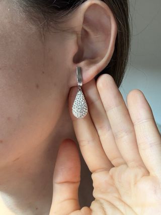 Pendientes de plata con pedrería