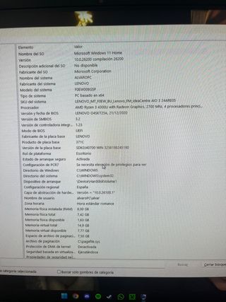 Ordenador Lenovo Todo en Uno