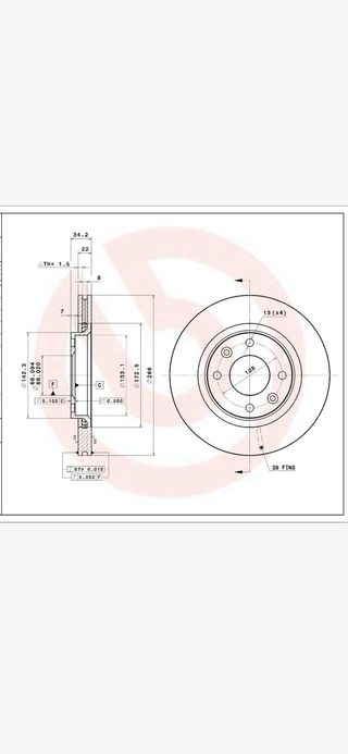 BREMBO discos de freno ventilados eje delantero