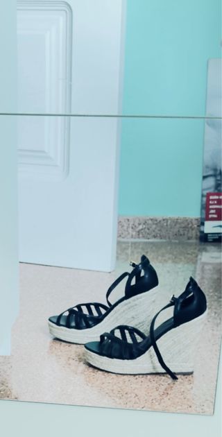 Cuñas esparto negras talla 40