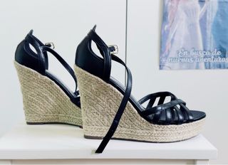 Cuñas esparto negras talla 40