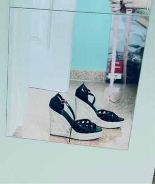 Cuñas esparto negras talla 40