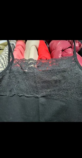 Top negro con encaje Talla S, M