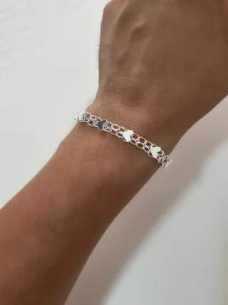 Pulsera de Plata 925 - 18/20 cm - Corazones