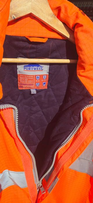 Chaqueton impermeable alta visibilidad naranja