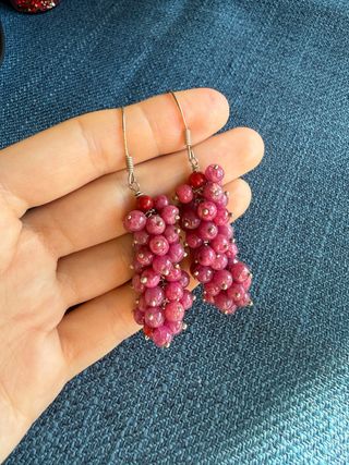 Pendientes de plata con piedras rosas