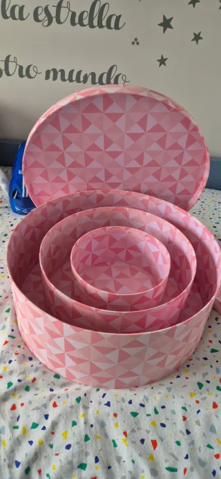 Lote 3 cajas redondas decorativas