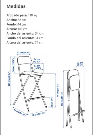 Taburete alto plegable IKEA