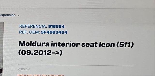 Molduras Pilares Interiores Seat Leon