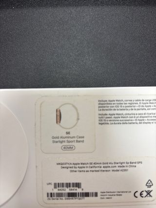 Apple Watch SE 40mm Gold Ali Starlight Sp Band GPS