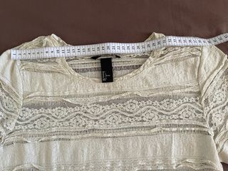 Camiseta encaje H&M talla L crudo