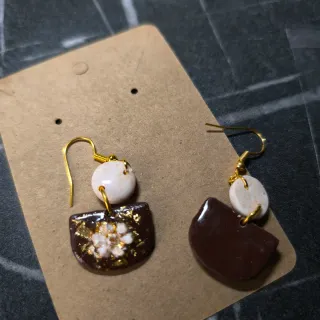 Pendientes Marrones y Rosas