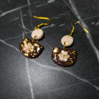 Pendientes Marrones y Rosas