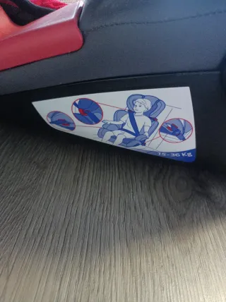 Silla coche grupo 3 roja y gris