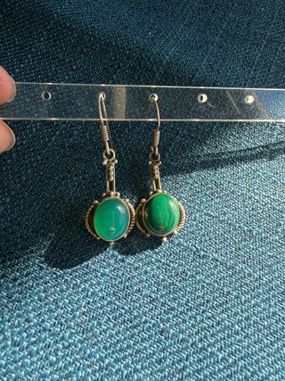 Pendientes Plata con Piedra Verde