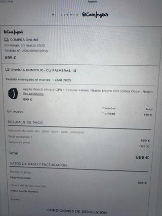 Apple Watch Ultra 2 Negro/Naranja