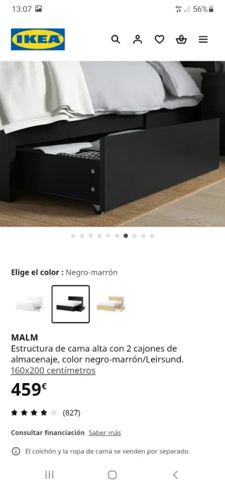 Somier MALM IKEA Negro-