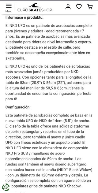 Patinete NKD Freestyle scooter profesional trucos