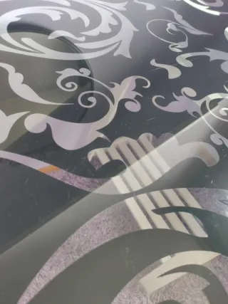 Mesa Cristal y Caballetes Madera Ikea