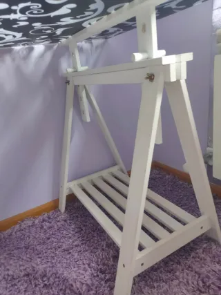 Mesa Cristal y Caballetes Madera Ikea