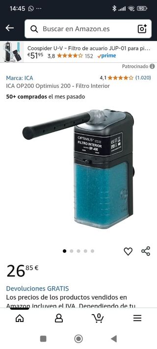 Filtro Interior ICA OP200 Optimius 200