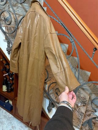 Cappotto donna vera pelle vintage marrone