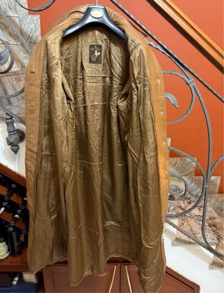 Cappotto donna vera pelle vintage marrone