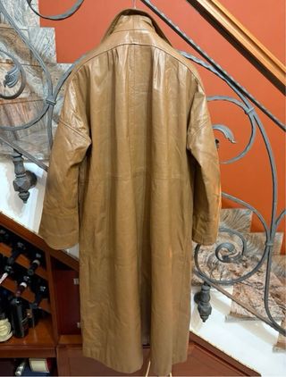 Cappotto donna vera pelle vintage marrone