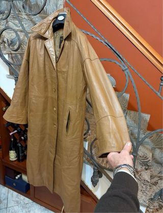 Cappotto donna vera pelle vintage marrone