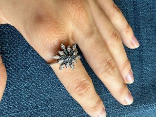 Anillo Plata Diseño Copo Nieve