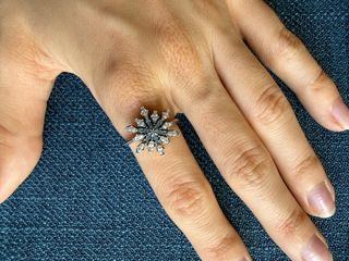 Anillo Plata Diseño Copo Nieve