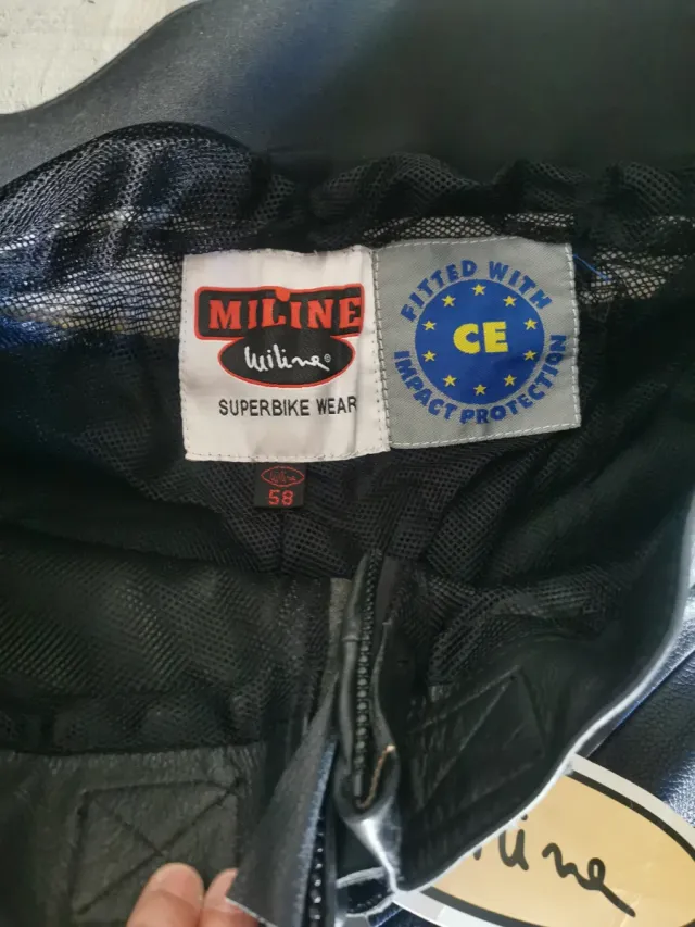 Pantalón de moto cuero negro