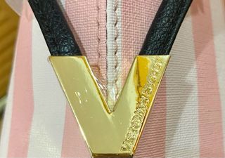 Bolso Tote Victoria's Secret Rayas Rosa y Blanco