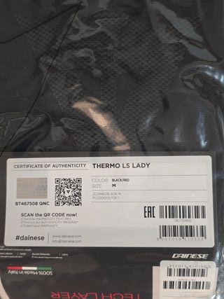 Camiseta Térmica Moto Mujer Dainese T/M NUEVA