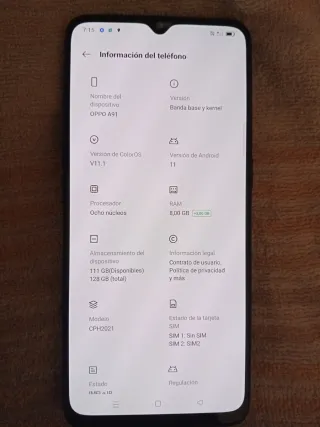 Oppo Smartphone Negro con funda