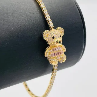 Pulsera Oso Rosa 18k