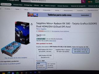 Tarjeta Gráfica Sapphire RX 580 Nitro+ 8GB Azul
