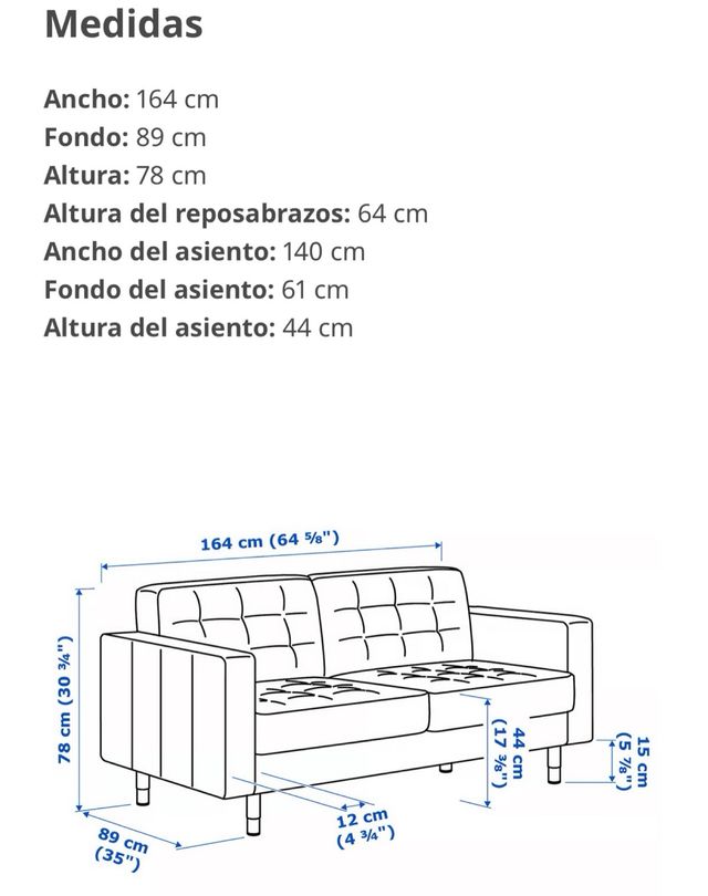 Divano LANDSKRONA Ikea in tessuto verde chiaro.