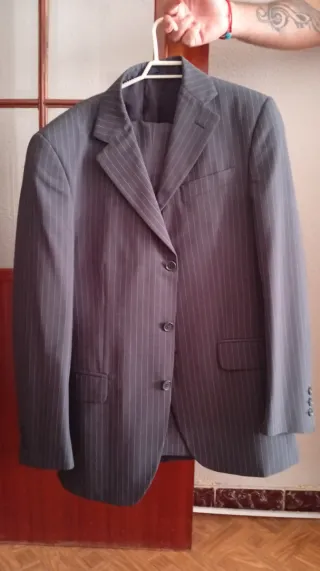 Traje hombre gris oscuro/negro