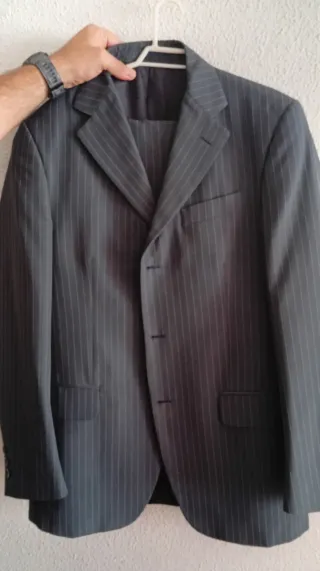 Traje hombre gris oscuro/negro