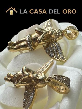 Colgante ángel con circonitas oro de 18 kt